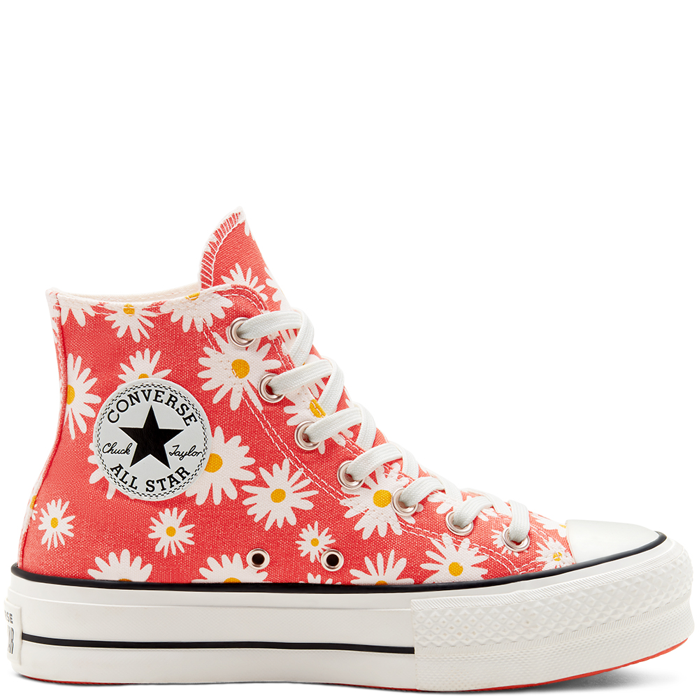 Chuck Taylor All Star Camp Daisies Platform à tige montante pour Femme  Red/White/Yellow grande taille - Sélection grandshopping.fr