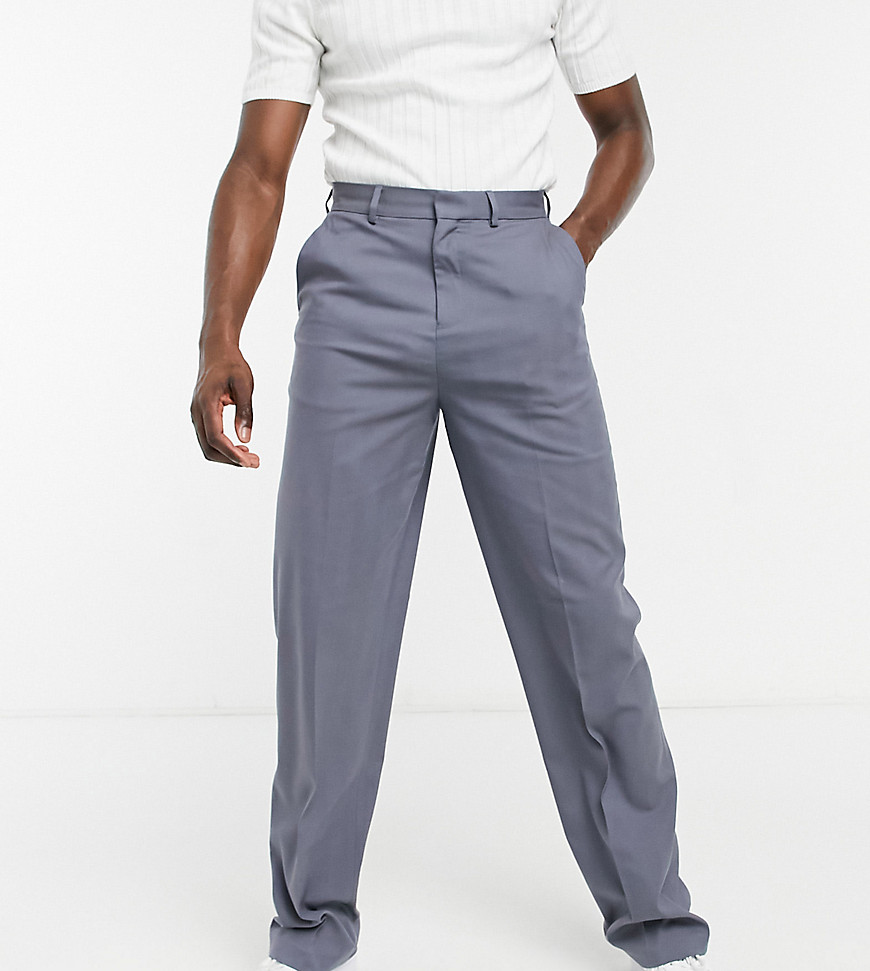 Pantalon large habillé à chevrons gris - Longueur 38 - Sélection  grandshopping.fr